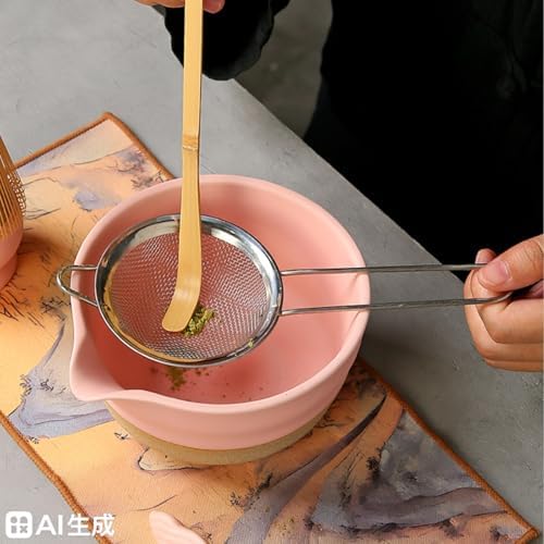 7Pcs Japanese Matcha Whisk Set, Ceramic Matcha Kit with Matcha Bowl,Matcha Whisk, Scoop, Sifter, Whisk Holder Unique Gifts for Matcha Lovers,Gift Box Packaging (Green) - Image 5