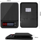 Electronic Scale - Digital Kitchen Scale Coffee Scale Suitable for Jewelry Weighing with Timing Electronic Kitchen Scale (Black 10kg/1g) - Image 5