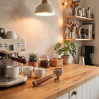 54mm Espresso Double Spouts Portafilter with 3 Ear | Fits 54mm Breville/Sage Barista Espresso Machine | Stainless Steel Basket and Walnut Handle | Espresso Accessories - Image 4