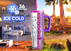 Meoky 50 oz Tumbler with Handle, Tumbler with Lid and Straw, Insulated Stainless Steel Travel Mug, 100% Leak-proof, Keeps Cold for 36 Hours or Hot for 12 Hours (Celebration) - Image 2