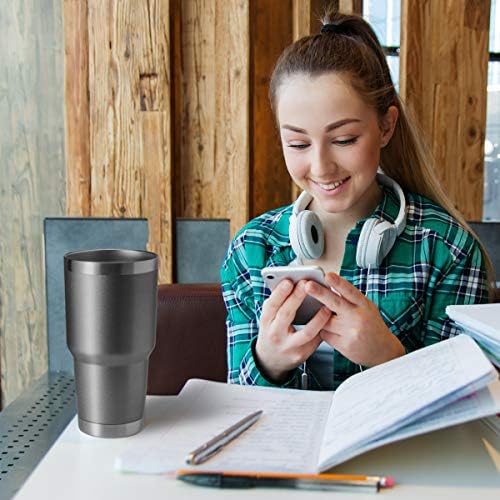 HASLE OUTFITTERS 30oz Stainless Steel Tumbler, Double Wall Vacuum Insulated Travel Mug Tumbler, Durable Insulated Coffee Mug, Gift Box Set (Grey, 4) - Image 6