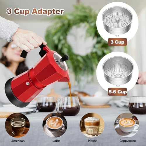 Electric Aluminum Moka Pot 3-6 Cup 150-270ml Espresso Maker - Image 6