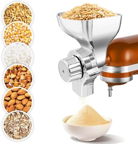 Grain Mill Attachment for KitchenAid Stand Mixers, 12-Level Adjustable by Jooke