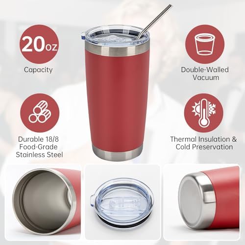 IEOVIEE 32 Pack 20oz Stainless Steel Insulated Bulk Tumblers with Lid&Straw - Image 5
