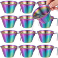 Honeydak 12 Pcs Stainless Steel Espresso Shot Cup 3.4 Oz/ 100 ml Espresso Measuring Cup with Spout and Handle Stainless Steel Coffee Shot Glasses Scale Metal Coffee Measuring Accessories(Colorful) by Honeydak