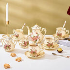 Tea Cups and Saucers Set of 4, 8 Oz (Pink Rose) - Image 4