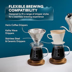 Ovalware Glass Range Coffee Server For Pour Over Coffee & Tea - 600ml and 800ml Microwave Safe & Heatproof 2.5mm Thick Glass Body - Image 4