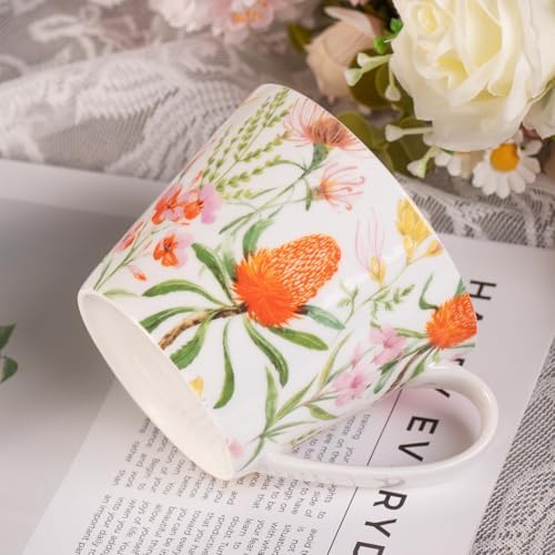KAMMAK Bone China Coffee Mugs, 16oz Ceramic Tea Cups, Set of 2 - Image 5