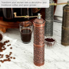 Handmade Turkish Pepper & Coffee Grinder, Refillable Turkish Spice Mill with Adjustable Coarseness, Manual Coffee Mill with Handle, Coffee Grinder Metal with Hand Crank 22 cm-8.66 inch (Bronz) - Image 3