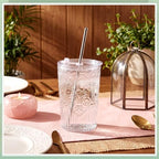 Wiwiqing 12 Set 16oz Vintage Tumbler with Lid and Straw Bulk, Clear - Image 4