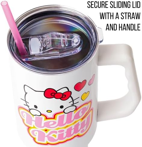 Silver Buffalo Sanrio Hello Kitty Name Heart, Stainless Steel Tumbler, 40oz - Image 2
