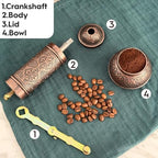 Decorative Manual Coffee Grinder, Zamak Conical Burr, Refillable Mill with Adjustable Coarseness, Handmade Turkish Mill with Handle,Hand Crank 18 cm-7.1 inch - Image 5