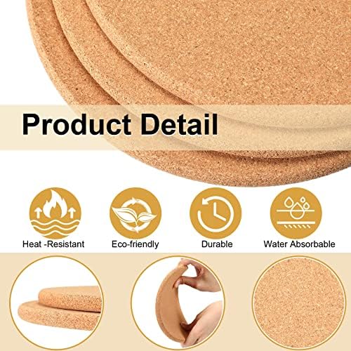 Panitay 24 Pcs Cork Trivets 8 Inch Round Bulk Hot Pads Kitchen - Image 3