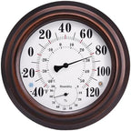 Temperature and Humidity Monitor, Wall Thermometer Indoor, 8 inch Vintage Temperature and Humidity Monitor for Living Room by BEAHING