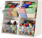 2 Pack Large Coffee Pod Holder, Coffee Station Counter Container Stackable Pantry Storage Organizer Bins, Creamer Suger Plastic Accessories Organizer for Office Home Kitchen Supplies(White) by Unknown