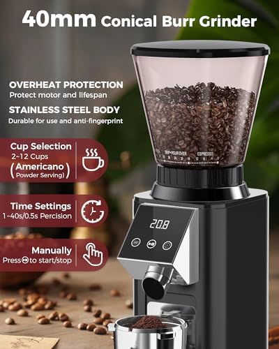 Tuni G1 Conical Burr Coffee Grinder with E2 Gen3 Espresso Machine(Noir) - Image 2