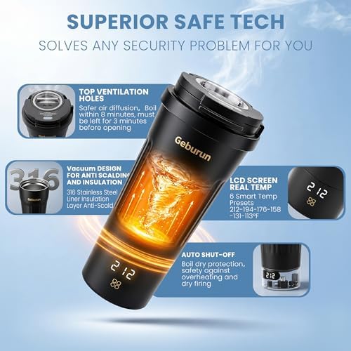 100-240V Travel Portable Electric Kettle 13.5oz 316SS 6 Temperature Control - Image 5