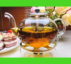 (40 oz/ 1200 ml) Glass Teapot with Removable Stainless Steel Infuser,Borosilicate Glass Teapots,Tea Kettle,Stovetop Safe & Electric Stove Safe,BPA Free,Blooming and Loose Leaf Tea Maker, Clear - Image 3