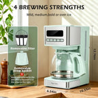 Taylor Swoden Programmable Coffee Makers 12 Cup， Green & Stainless Steel - Image 3