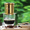 Vietnamese Coffee Maker Filter Phin, Small French Press Portable Cup, Single Serve Coffee Makers, Gift for coffee lovers (Gold, 1) by Gladiator+Coffee