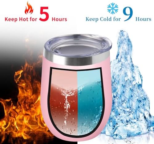 12oz/6 Pack Wine Tumbler Glasses with Lid Stemless Double Wall Vacuum Stainless Steel Travel Tumbler Keeping Cold & Hot for Wine,Coffee,Cocktails,Christmas Drinks-Family and Gifts (Multi color-couple) - Image 3