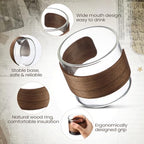 Reallnaive 16 Pieces 5 oz Espresso Cups with Wooden Ring High Borosilicate Espresso Shot Glass Small Glass Coffee Cups Coffee Accessories Enjoying Tea Latte for Office Cafes Home(Clear) - Image 3
