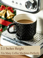 Gomakren Coffee Mugs Set of 4, 13oz Stackable Coffee Cups with Stand, Black - Image 2