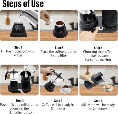480W Automatic Milk Frother, 200ML Electric Moka Pot, Espresso Coffee Maker,Slow Extractio, for Kitchen, Coffee Shop, Restaurant (2) - Image 4