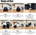 480W Automatic Milk Frother, 200ML Electric Moka Pot, Espresso Coffee Maker,Slow Extractio, for Kitchen, Coffee Shop, Restaurant (1) - Image 4