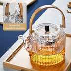 Glass Teapot with 2 Infusers 1100ml/37.2 fl oz, Heat-Resistant Borosilicate Glass Tea Pot with Infuser for Loose Leaf Tea, Stovetop Safe - Image 6