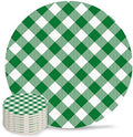 Coasters for Drinks Set of 8, Pastoral Style Deep Green Lattice Ceramic Cup Mat, Absorbent Ceramic Stone Coasters with Cork Base for Coffee, Cups, Wooden Table, Home Decor 4 Inch by Daleng