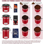 ShanSon Coffee Canister Airtight, Stainless Steel Bean Storage Container with Date Tracker & Scoop, Grounds Sugar Flour Tea Cereal Fits Kitchen Pantry, Ideal Gift for Coffee Lovers,12oz,Red - Image 3