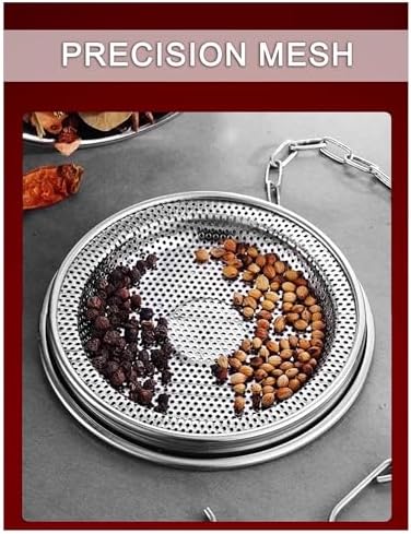 Seasoning Strainer, Stainless Steel Spice Infuser Basket with Chain Hook for Home Restaurant, Dual-Tab Locking Mechanism(10 x 10 cm) - Image 3