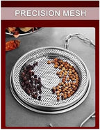 Seasoning Strainer, Stainless Steel Spice Infuser Basket with Chain Hook for Home Restaurant, Dual-Tab Locking Mechanism(19 x 18 cm) - Image 3