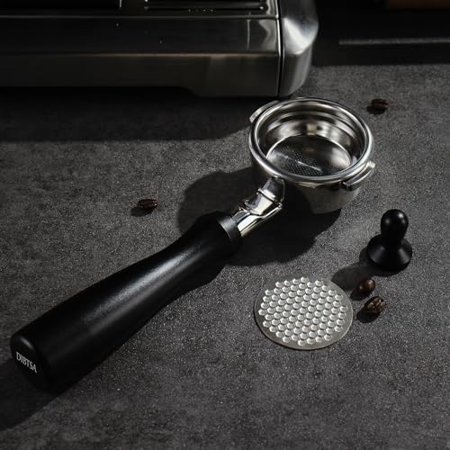 DIBTSA 58mm Bottomless Portafilter Compatible with Breville Dual Boiler BES920, Oracle BES980, Oracle Touch BES990, with Filter Basket and Puck Screen, Anodized Aluminum Handle, Black - Image 5