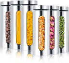 Mimorou 6 Pack 60 oz Airtight Stainless Steel Kitchen Canisters, Silver by Mimorou