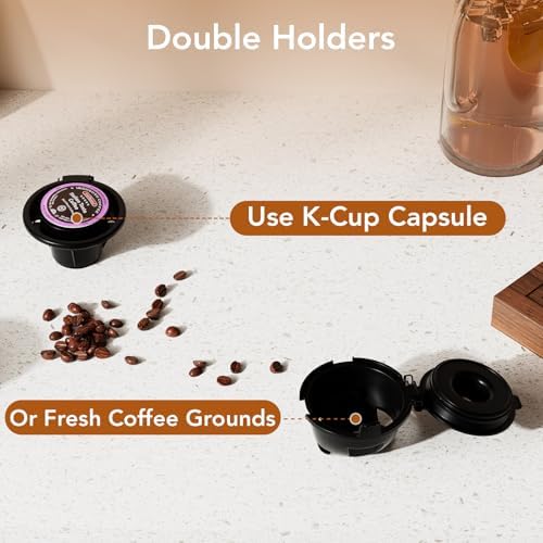 Single Serve Coffee Maker – Brew with Coffee Pods & Grounds, Compatible with Kcup Coffee Pods, Small Sizes Up to 6 8 10 12 14 Oz, 14 Oz Water Reservoir, Easy to Clean for Office Travel Home, Black - Image 2