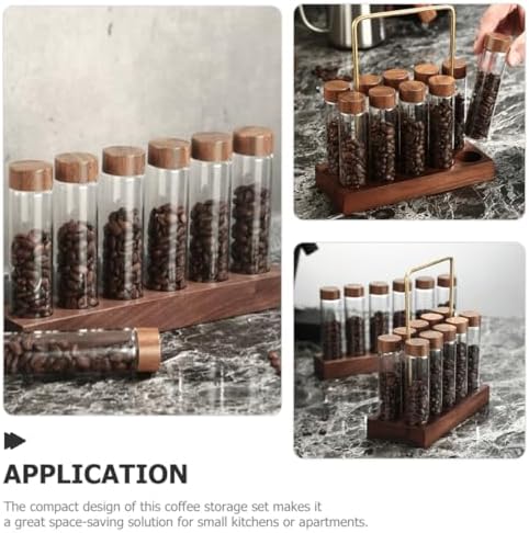 Toyvian Coffee Bean Display Jars Glass Tubes with Stand for Storage - Image 3