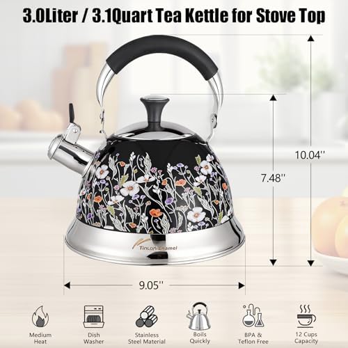 Tea Kettle, 3.1QT Vintage Whistling Tea Kettle for Stovetop - Image 6