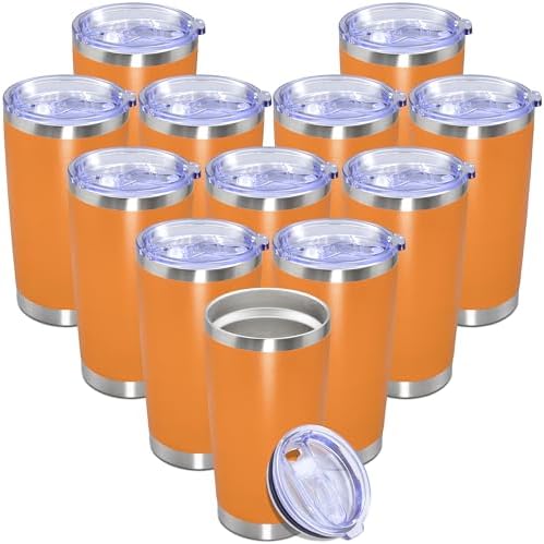 20 oz Tumbler Insulated Tumblers Stainless Steel Coffee Mug,Orange 12PCS by Providethebestproducts