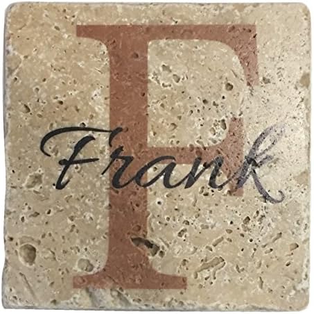 Infusion Modern Lorenz Family Name and Initial Design - Personalized Tumbled Travertine Coasters - Set of 4 - Image 2