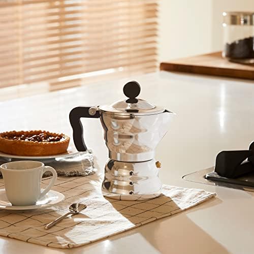 Alessi AAM33/3 - Design Espresso Coffee Maker, Aluminum and Thermoplastic Resin, 3 Cups, Black Handle - Image 5