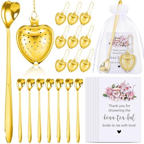 Qinyoung 25 Sets Bridal Shower Tea Party Favors for Guests, Gold by Qinyoung