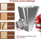 Grain Mill Attachment for KitchenAid Stand Mixer, All Metal Grain Mill Flour Mill for Kitchen Aid Accessories, Suitable for Grinding Non-Oily Dry Grain Corn, Coffee Bean, Millet, Wheat and Cereals - Image 3