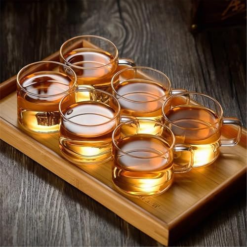 Water Glasses Glass Mugs Set of 2, Clear Coffee Mugs Tea Tasting Cup with Handle, 5 Oz/150 Ml for Home Kitchen，Transparent - Image 6