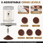 HAUSHOF Portable Coffee Maker for Travel, Rechargeable Electric Grinder - Image 3