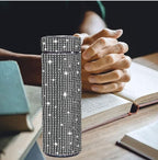 17 oz Bling Stainless Steel Water Bottle Rhinestone Vacuum Water Bottle Glitter Bottles Diamond Vacuum Flask Mug Gift Girls Women (500ml),Black - Image 5