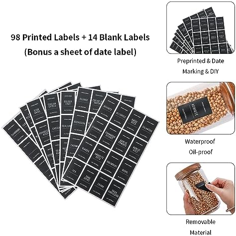 25 OZ Glass Jars 6 Pack with 112 Labels - Image 4