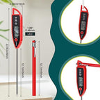 Copkim 12 Set Digital Food Thermometer Long Probe Instant,Red - Image 2