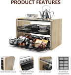 3-Tier Wooden Tea Bag Organizer & Storage Station with 16 Compartments Tea Bag Holder for Kitchen Countertop, Office, Tea Station - Image 4